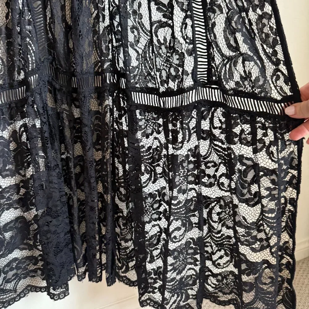 Boston Proper Black Lace Bell Sleeve Duster Cardigan Whimsy Goth Faerie Witchy - Picture 10 of 16